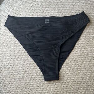 New Black Textured Women's Swim Bottom Medium